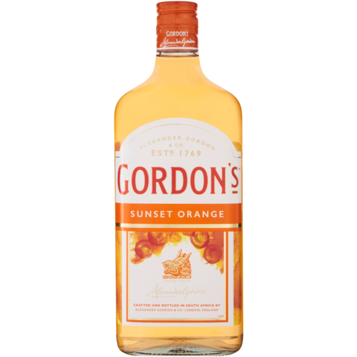 GORDON'S SUNSET ORANGE GIN 750ML    38%ABV 750ml