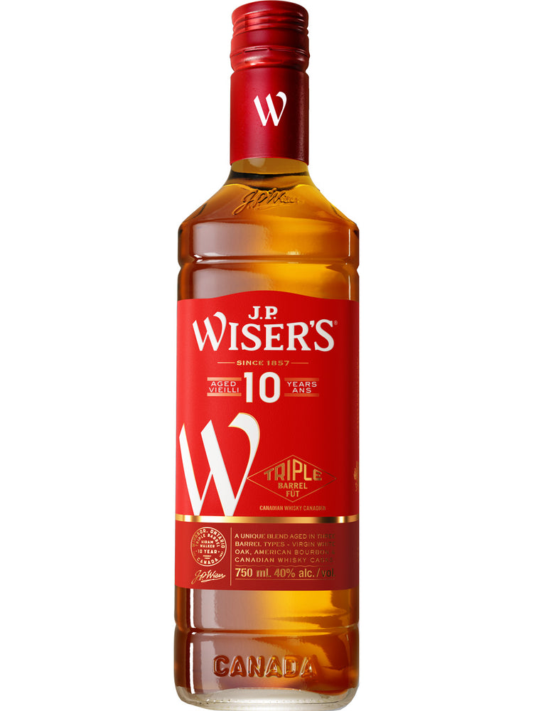 J.P. WISER'S 10YO CANADIAN WHISKY     40%ABV      750ml