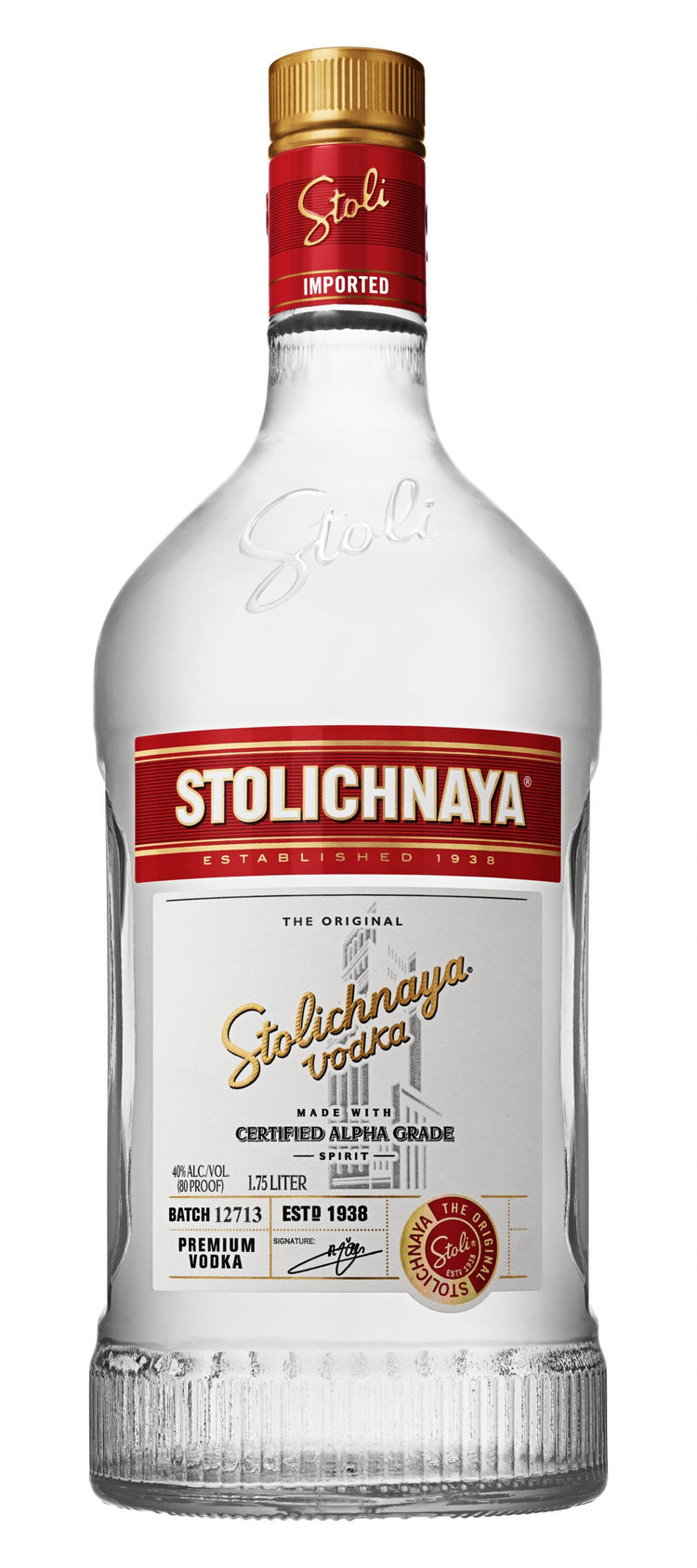 STOLICHNAYA PREMIUM VODKA             40%ABV       1.75L