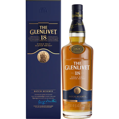 THE GLENLIVET 18YO SINGLE MALT     40%ABV 750ml