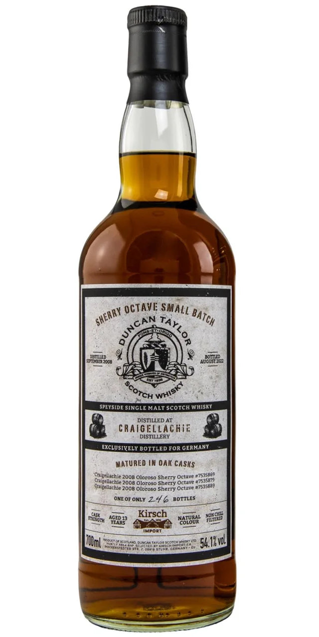 DUNCAN TAYLOR CRAIGELLACHIE SHERRY               55.4%ABV 700ml